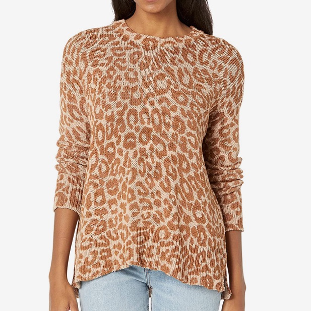 Show Me Your Mumu Anya Sweater Animal Print Top Knit Cheetah Print Nwt